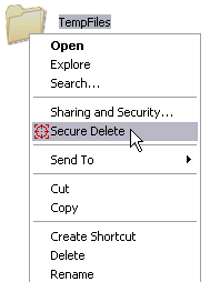 Securely delete files and folders